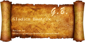 Gladics Beatrix névjegykártya